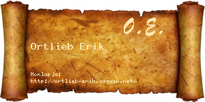 Ortlieb Erik névjegykártya